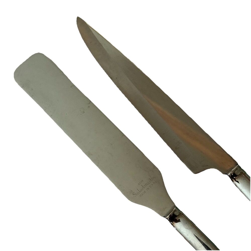 Saladmaster MCM Knife Set #405 Chef Knife & #408 Spatula Stainless Steel USA Vtg